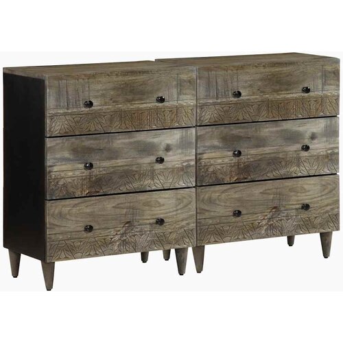vidaXL Bivalne omare 2 kosa svetlo siva 60x33,5x75cm masivni les Mango Cene