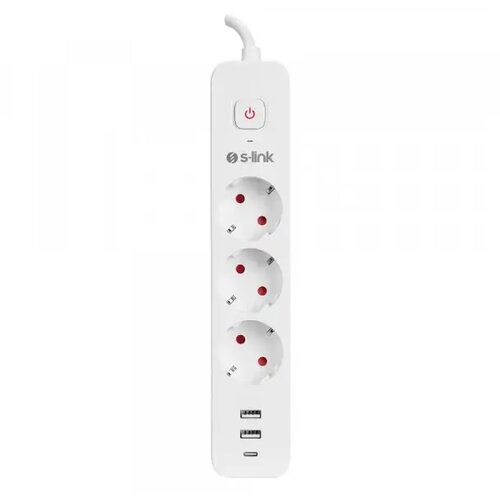 SLINK Produžni kabal SPG03TC 3 utičnice 2XUSB 1X TIP-C beli 1.5M 37303 (18925) Cene