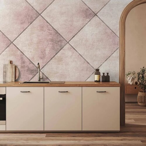  Foto tapeta - Perfect cuts - geometric symmetrical tiled pattern with pattern 100x70 Vodootporna Cene