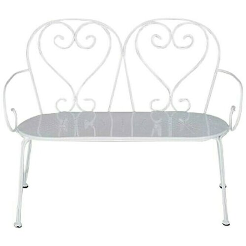 V vrtna klupa eros (d x š x v: 106 x 54 x 89 cm, čelik, bijele boje) Cijene
