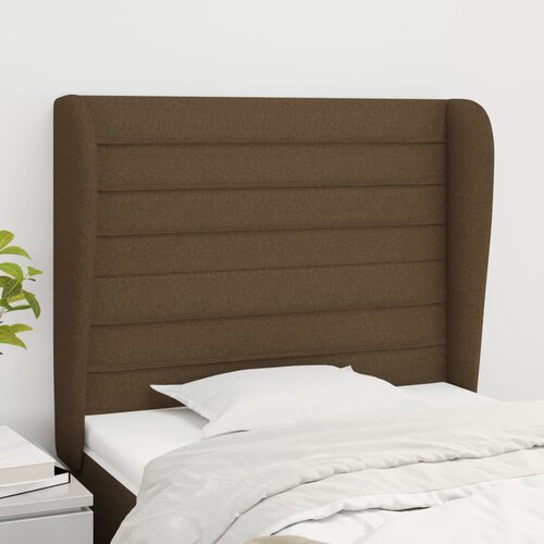The Living Store Vzglavje z ušesi temno rjavo 83x23x118/128 cm blago - Vzglavje, (21660454) Cene