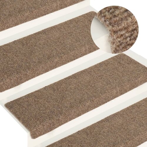 VidaXL Preproge za stopnice 15 kosov 65x25 cm krem Slike