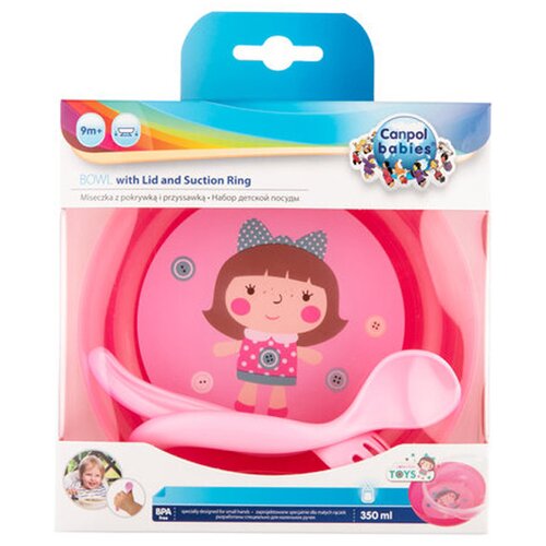 Canpol babies pribor za hranjenje i tanjir 21/300 pink ( 21/300_pin ) Cene