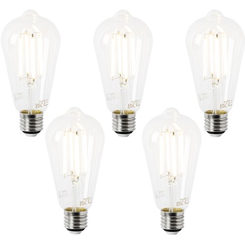 LUEDD Komplet 5 LED žarnic E27 ST64 prozorna 2,2 W 470 lm 2700 K Cene