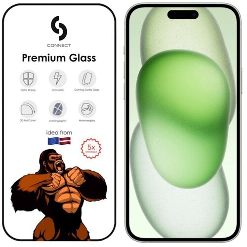 Evelatus Connect Corning Gorilla Ultra Strong 3D Glass za Apple iPhone 15 Plus Black, (21206410) Slike