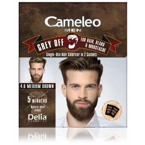  Farba protiv sedih za kosu, bradu i brkove CAMELEO MEN 4.0 srednje smedja 2x15ml Cene