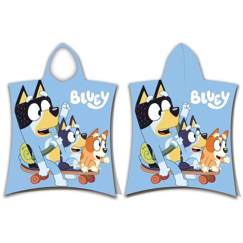 Jerry Fabrics Plavi pamučan dječji pončo veličina za 3-8 godina Bluey Skate – Cijene