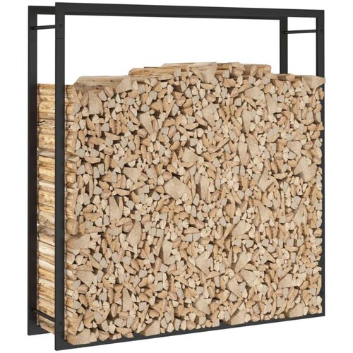 vidaXL Stalak za drva za ogrjev mat crni 110x28x116 cm čelični Cijene