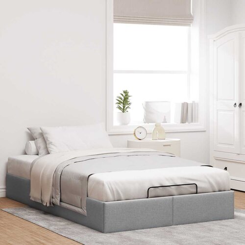 VidaXL Okvir za krevet bez madraca svjetlosivi 120x190 cm od tkanine Slike