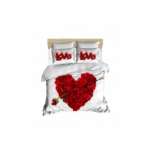Lessentiel Maison set posteljine 194, 200x220cm, bijelo-crvena Cene
