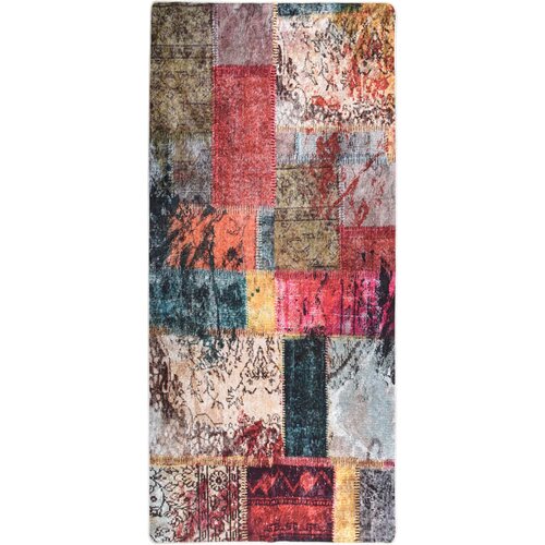 VidaXL Pralna preproga Patchwork 80x300 cm večbarvna protizdrsna Slike
