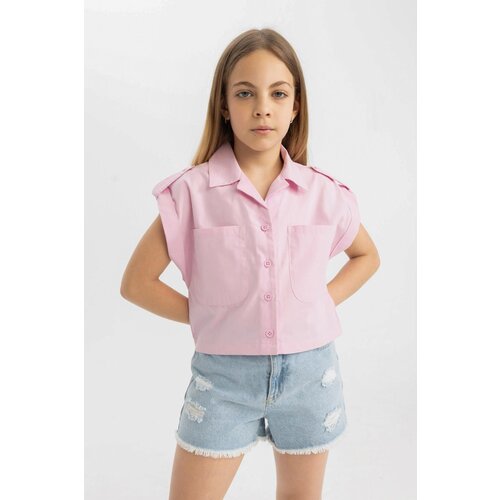 Defacto Girl's Crop Cotton Short Sleeve Shirt Slike