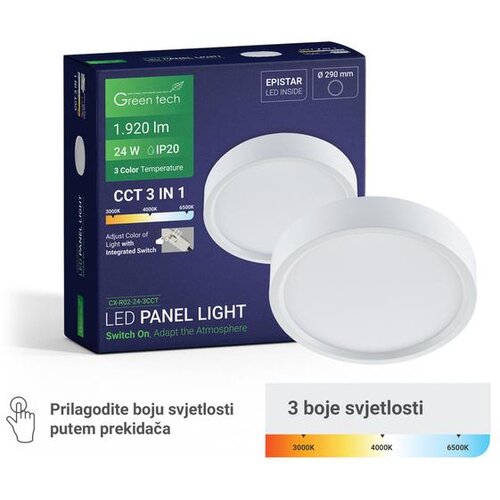 LED PANEL GREEN TECH 24W,3CCT, OKRUGLI Slike