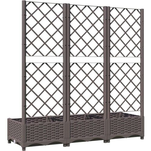 VidaXL Vrtna sadilica s re&amp;scaron;etkom smeđa 120 x 40 x 121 5 cm PP Slike
