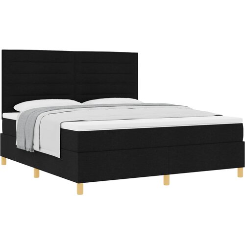 vidaXL Postelja z vzmetnico z vzmetnico Črna 180 x 200 cm blago, (5000142082) Cene