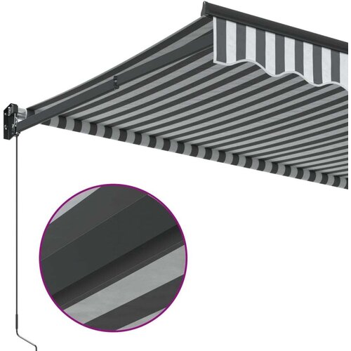 Tenda na uvlačenje antracit-bijela 4 5x3 m tkanina i aluminij Slike