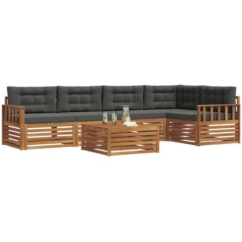  Set vanjskih sofa 6 kom. Prirodna i antracit Slike