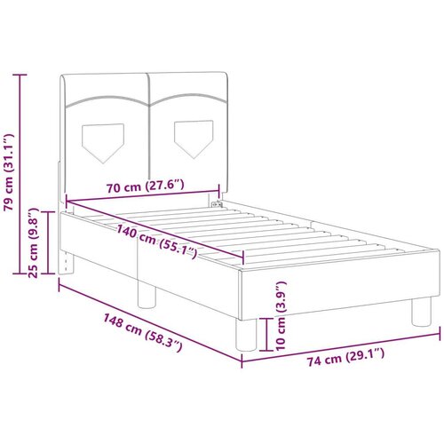  Okvir kreveta za malu djecu s naslonom Traper plava 70 x 140 cm Slike
