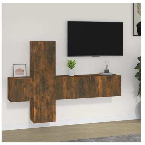 vidaXL 3-dijelni set TV ormarića boja dimljenog hrasta drveni Cijene