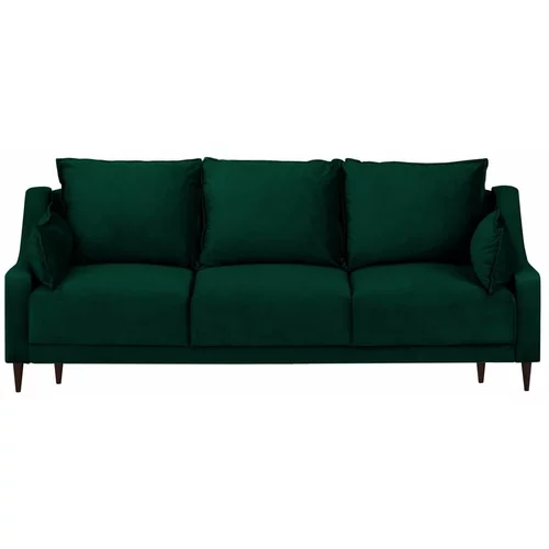 Mazzini Sofas tamnozeleni baršunasti kauč na razvlačenje s prostorom za odlaganje Freesia, 215 cm