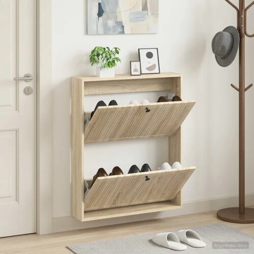  Ormar za cipele na zidu EDE 71 x 17 x 86 cm Konstruirano drvo - Hrast sonoma Cijene