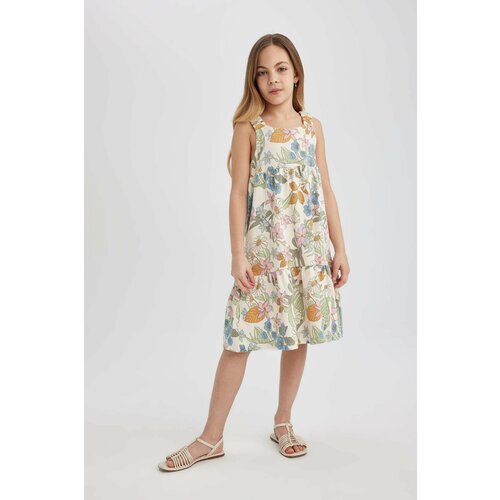 Defacto Girl Patterned Cotton Sleeveless Dress Slike