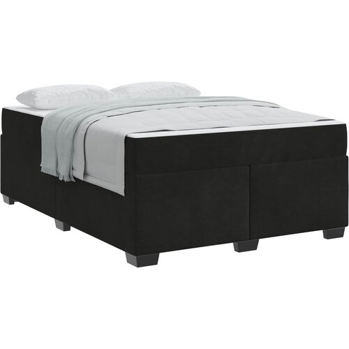  Krevetna konstrukcija s madracem Crna 160 x 200 cm tkanina Slike