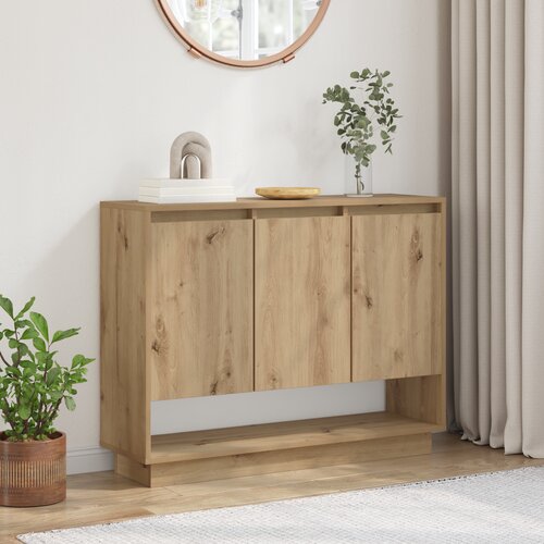 vidaXL Strani šal artisan hrast 97 x 29 x 75 cm Konstruiran les Cene