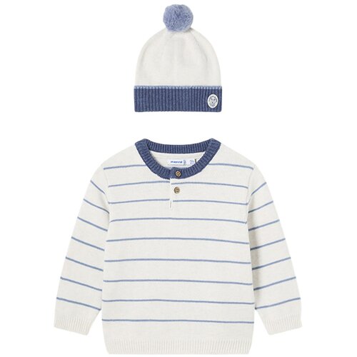 Mayoral komplet 2v1 (pulover, kapica) blue stripes Cene