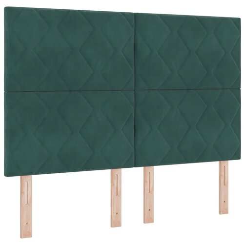  Krevet od pjene s madracem i LED-om Tamnozelena 160 x 200 cm - Tamnozelena 160 x 200 cm Dizajn s rombovima Slike