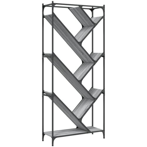 vidaXL Regal za knjige siva boja hrasta 79x30x180 cm od drva i metala Cijene
