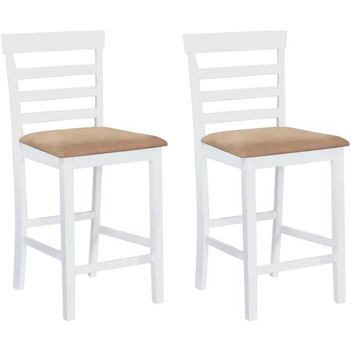 vidaXL Barski stolčki 2 kosa belo blago, (20817368)