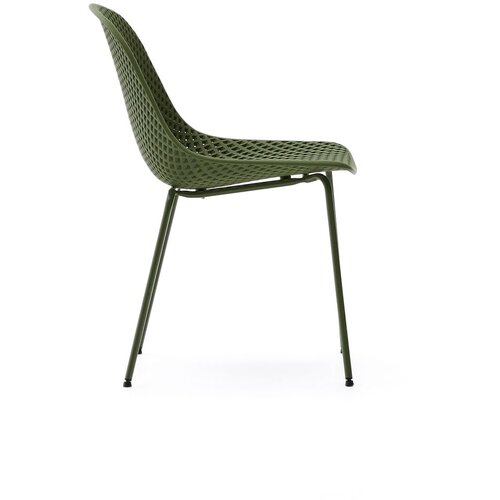 Kave Home Tamno zelena metalna vrtna stolica Quinby &amp;ndash; Slike