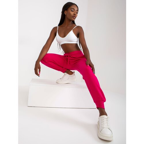 BASIC Feel Good Fuchsia classic basic tied sweatpants Cene