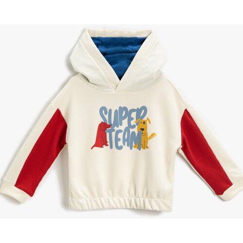 Koton Dog Print Hoodie Sweatshirt Cotton Slike