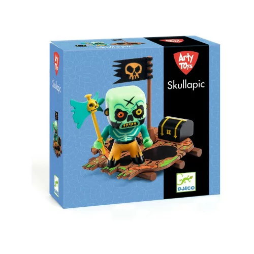 Djeco Arty Toys – pirat Skull s splavom in skrinjo