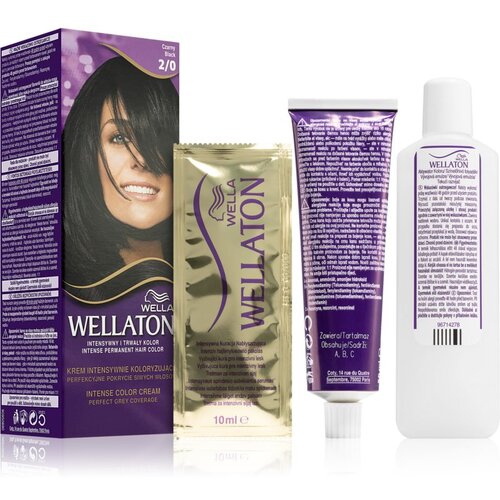 Wella ton Permanent Colour Cr&amp;egrave;me barva za lase odtenek 2/0 Black Slike