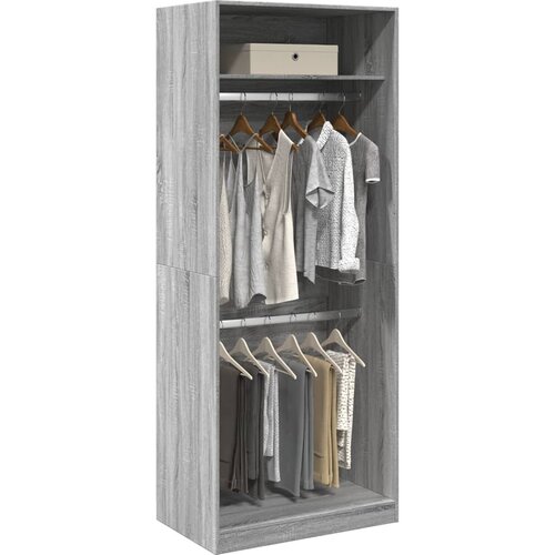 vidaXL Garderobna omara siva sonoma 80x50x200 cm inženirski les Cene