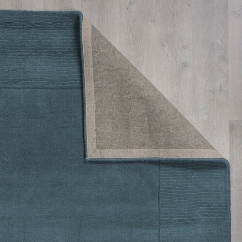 Flair Rugs Modra ročno tkana volnena preproga 200x290 cm Textured Wool Border &amp;ndash; Slike