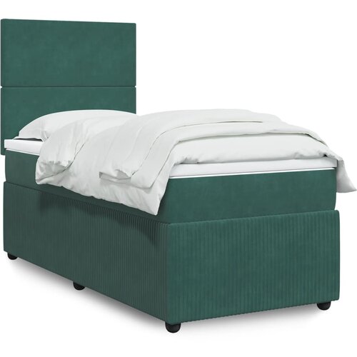  The Living Store Box spring postelja z vzmetnico temno zelena 80x200 cm žamet - Box Spring Postelja, (21491246) Slike