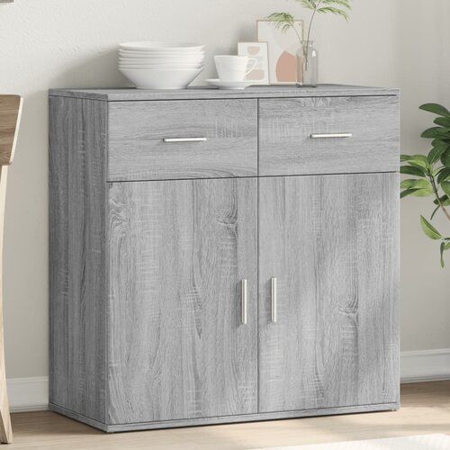 vidaXL Komoda siva sonoma 79x38x80 cm inženirski les Cene