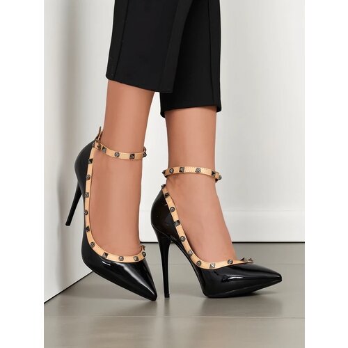 Resti Lacquered women's stiletto heels with rhinestones Qoscalle Cijene
