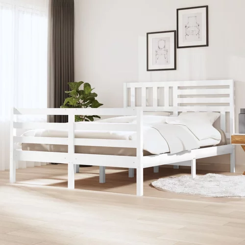  za krevet od masivnog drva bijeli 140 x 200 cm