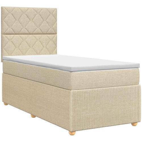  Boxspring krevet s madracem Krem 100 x 200 cm Tkanina Slike