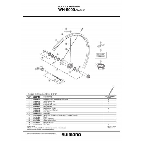 ŽICA SHIMANO WH9000C24CLF SPOKE 283MM Y4SYS1000 SHIMANO Slike