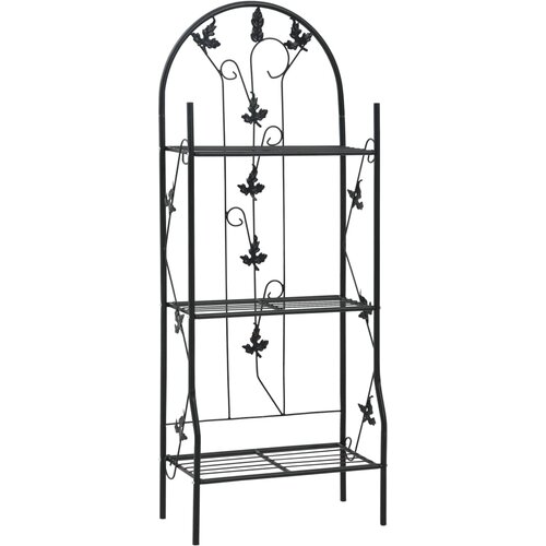 vidaXL 3-nadstropno stojalo za rastline črno 52x28x128 cm železo Cene