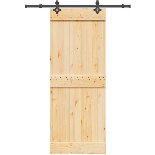 vidaXL Drsna vrata s kompletom vodil 80x210 cm trdna borovina Cene