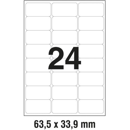  Etikete LK 63,5x33,9 mm polyester pk20L Zweckform L4773-20 bijele Slike