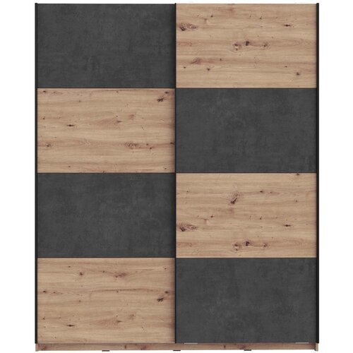 CARRYHOME omara z drsnimi vrati, temno siva, hrast artisan Slike