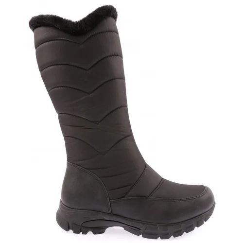 DGN 2052 Women's Furry Zippered Boots Black